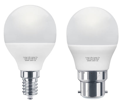 5w LED Mini Golf Ball Light Bulbs Warm White B22 or E14 - Energy Light Bulbs - Free delivery on all orders
