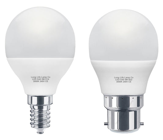 5w LED Mini Golf Ball Light Bulbs Warm White B22 or E14 - Energy Light Bulbs - Free delivery on all orders