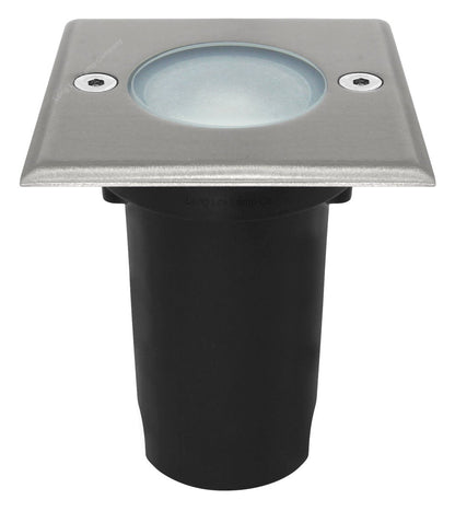 5w LED Outdoor Ground Walkover Light Square Cool White Brushed Chrome Finish - Energy Light Bulbs - Free delivery on all orders