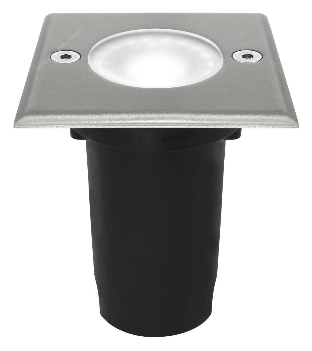 5w LED Outdoor Ground Walkover Light Square Cool White Brushed Chrome Finish - Energy Light Bulbs - Free delivery on all orders