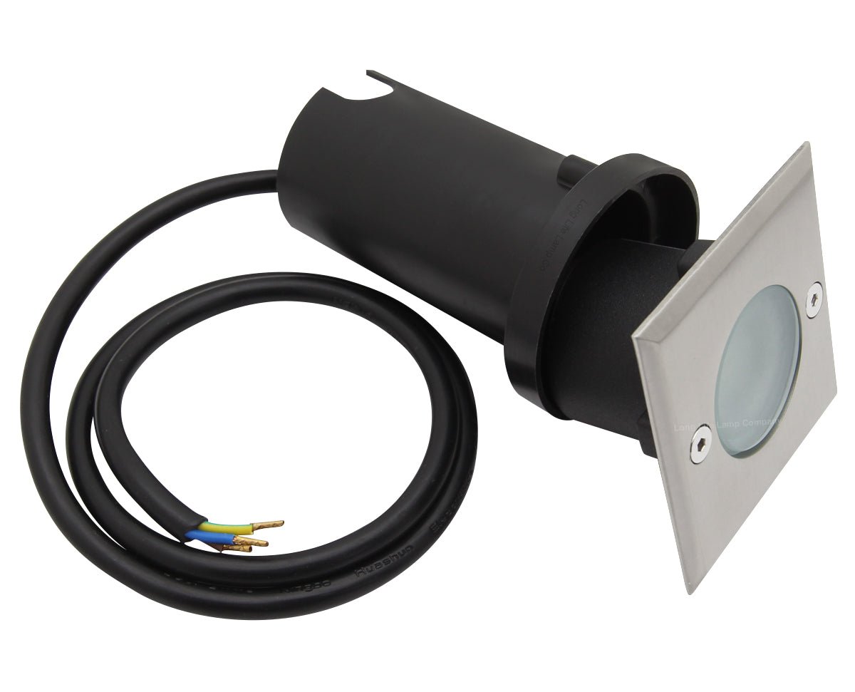 5w LED Outdoor Ground Walkover Light Square Cool White Brushed Chrome Finish - Energy Light Bulbs - Free delivery on all orders