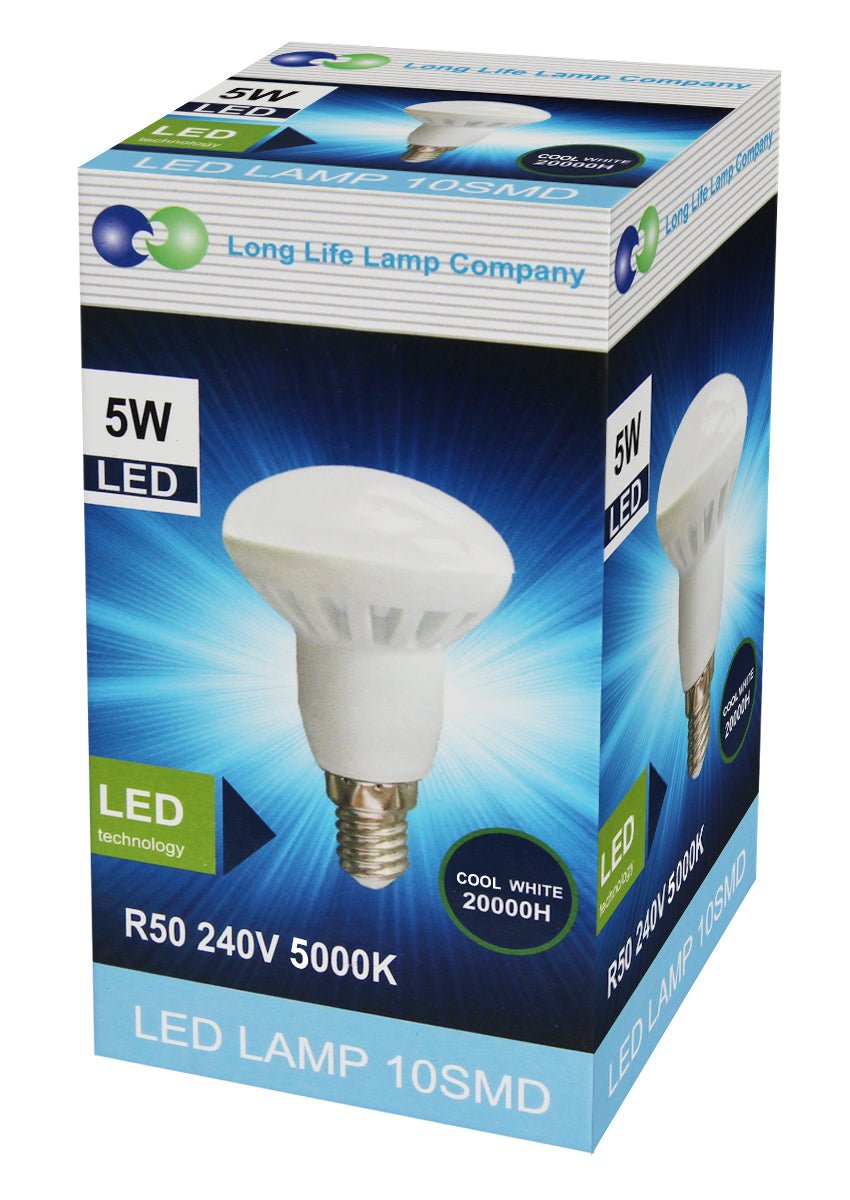 5W LED R50 Reflector Bulb E14 Warm White or Cool White - Free delivery on all orders