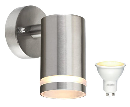 5w LED Single Outdoor Garden Wall Light Stainless Steel ZLC351 - Energy Light Bulbs - Free delivery on all orders