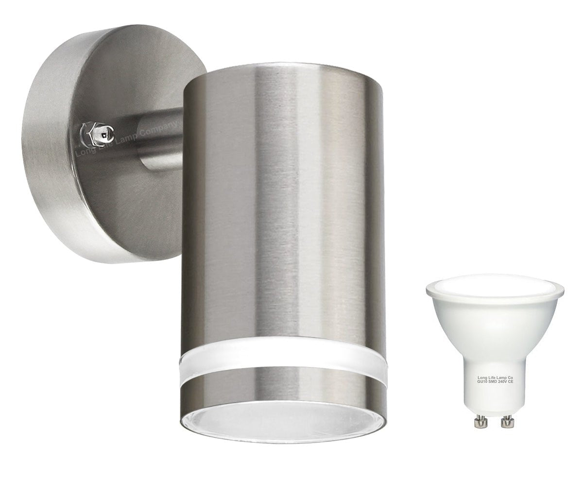 5w LED Single Outdoor Garden Wall Light Stainless Steel ZLC351 - Energy Light Bulbs - Free delivery on all orders