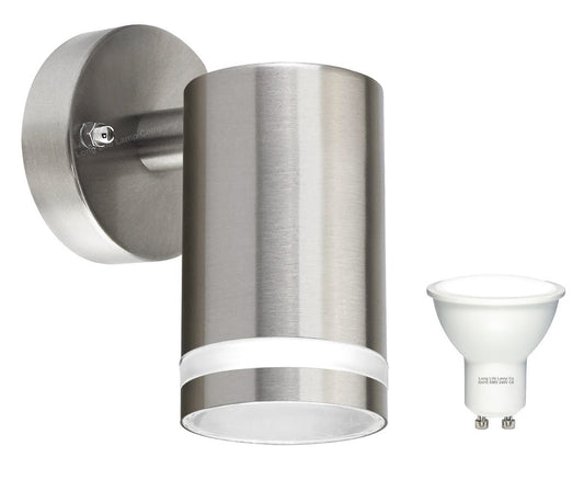 5w LED Single Outdoor Garden Wall Light Stainless Steel ZLC351 - Energy Light Bulbs - Free delivery on all orders