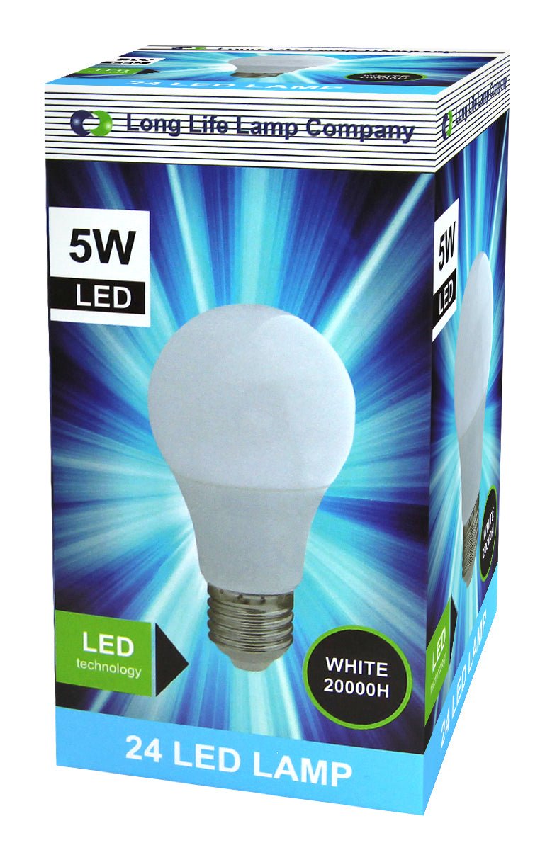 5w LED White GLS Light Bulb E27 Edison Screw - Energy Light Bulbs - Free delivery on all orders