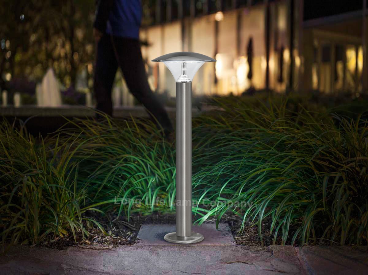 5w Modern LED Bollard Garden Lamp Post Stainless Steel Outdoor Cool White - Energy Light Bulbs - Free delivery on all orders