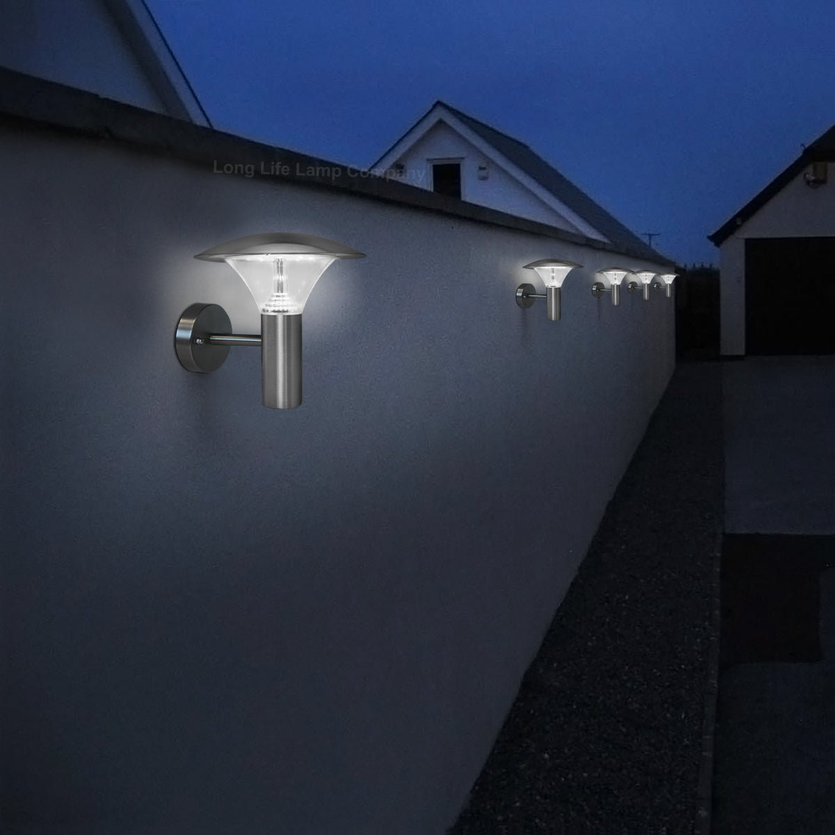 5w Modern Stainless Steel LED Outdoor Garden Wall Light Cool White - Energy Light Bulbs - Free delivery on all orders