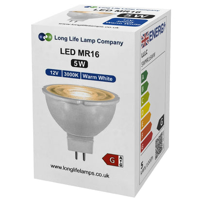 5W MR16 LED Bulb Warm White 3000K 12V Spot Light 4 Pack - Energy Light Bulbs - Free delivery on all orders