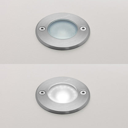 5w Outdoor Ground Walkover Light Round Cool White Brushed Chrome - Energy Light Bulbs - Free delivery on all orders