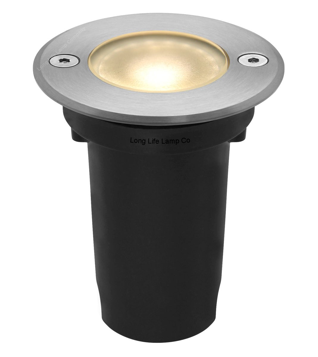 5w Outdoor Ground Walkover Light Round Warm White Brushed Chrome - Energy Light Bulbs - Free delivery on all orders