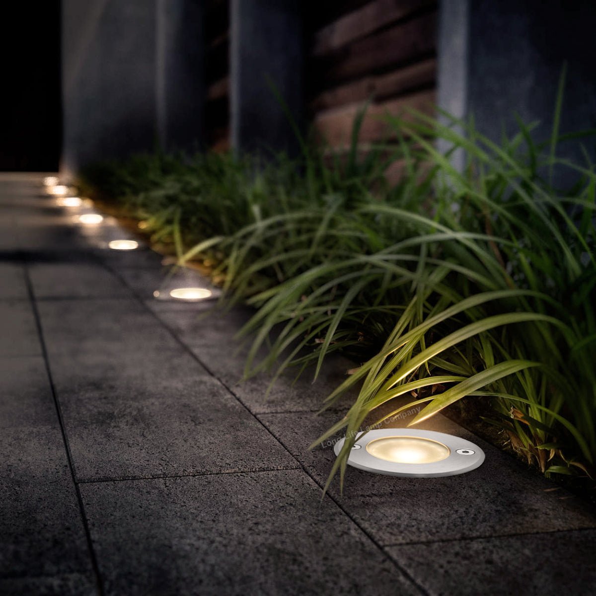 5w Outdoor Ground Walkover Light Round Warm White Brushed Chrome - Energy Light Bulbs - Free delivery on all orders