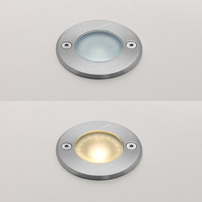 5w Outdoor Ground Walkover Light Round Warm White Brushed Chrome - Energy Light Bulbs - Free delivery on all orders