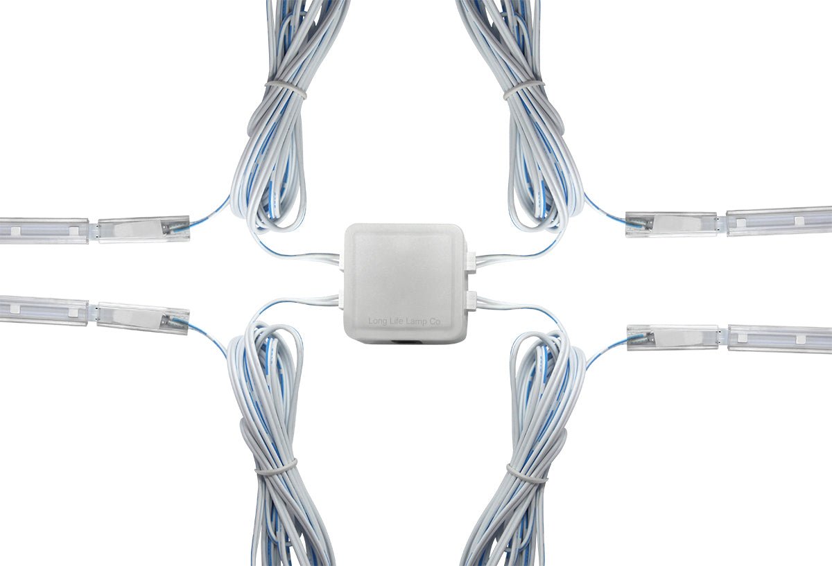 6 x 30cm Plug In LED Blue Under Kitchen Cupboard Cabinet Strip Lights - Energy Light Bulbs - Free delivery on all orders