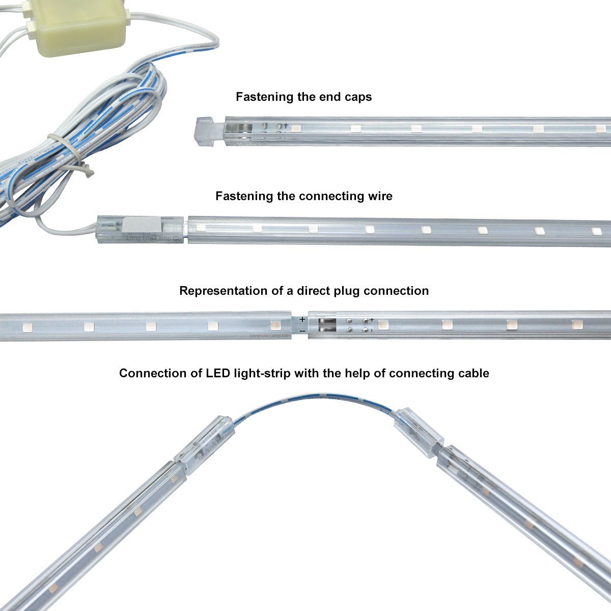 6 x 30cm Plug In LED Blue Under Kitchen Cupboard Cabinet Strip Lights - Energy Light Bulbs - Free delivery on all orders