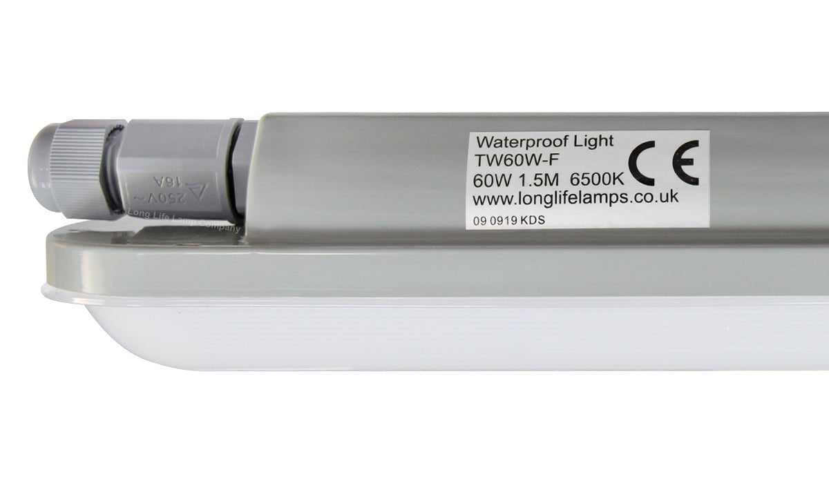 60w 5ft LED Batten Tube Light Non Corrosive IP Rated Triproof Fitting T8 Fluorescent Replacement - Energy Light Bulbs - Free delivery on all orders