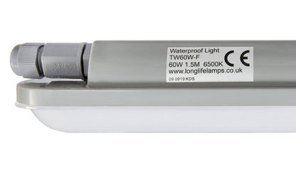 60w 5ft LED Batten Tube Light Non Corrosive IP Rated Triproof Fitting T8 Fluorescent Replacement - Energy Light Bulbs - Free delivery on all orders