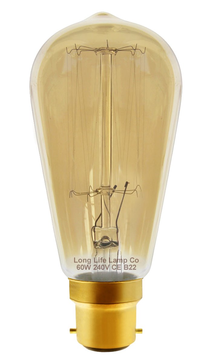 60w Squirrel Cage Vintage Edison B22 Bayonet Bulb - Energy Light Bulbs - Free delivery on all orders