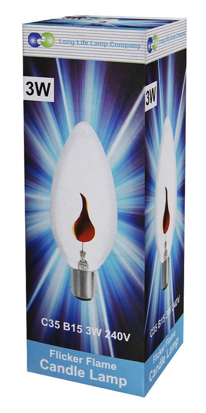 3w Flicker Flame Candle Light Bulb B15 Small Bayonet