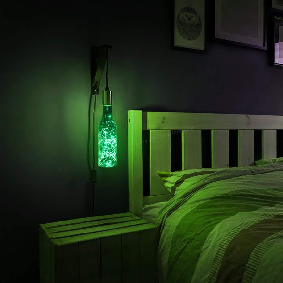 1W LED Green Bottle Fairy Bulb E27 Decorative Glass Lamp - Free delivery on all orders