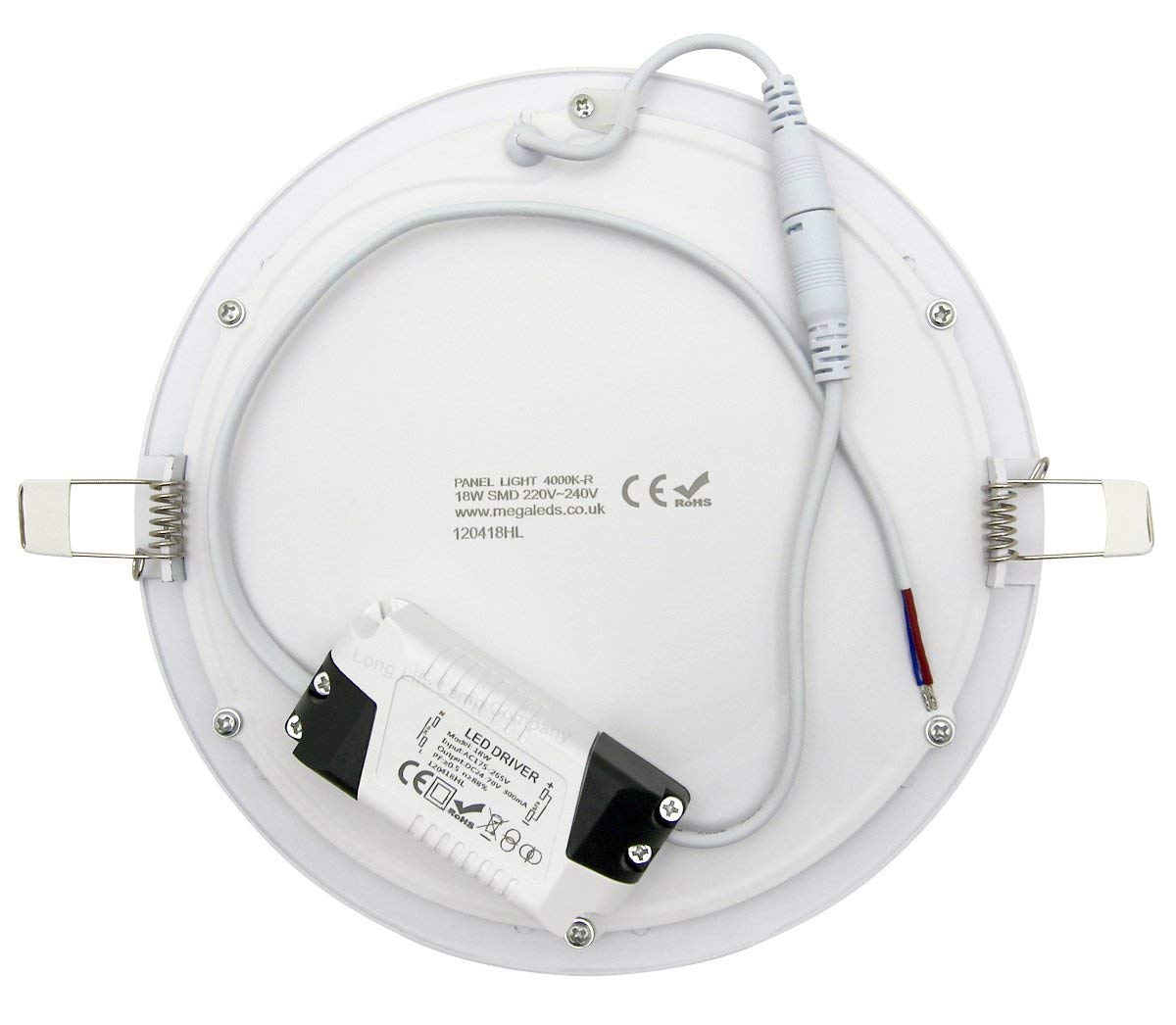 18w Round LED Recessed Ceiling Panel Light White 4000K - Free delivery on all orders
