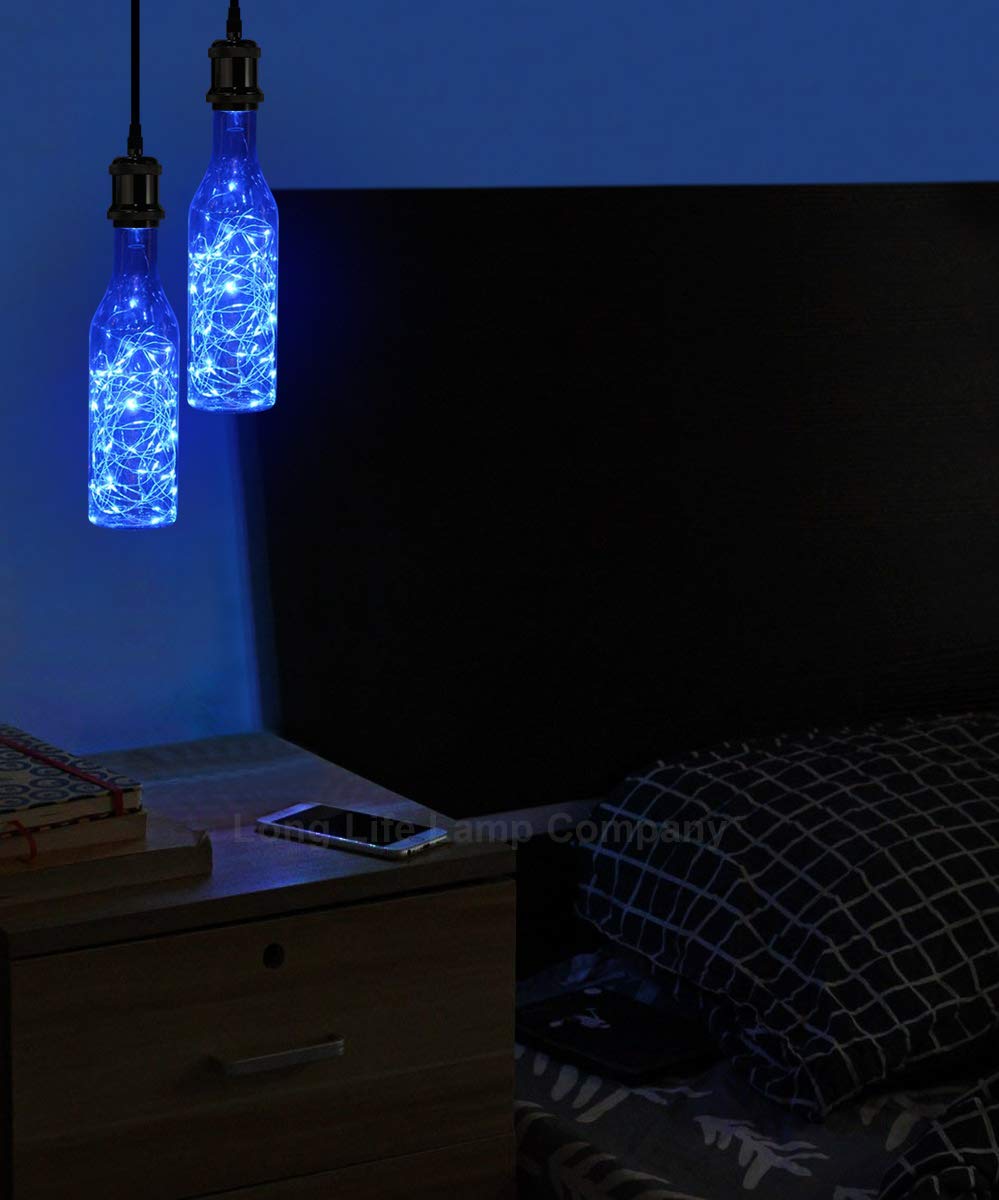 1W LED Blue Bottle Fairy Bulb E27 Decorative Glass Lamp - Free delivery on all orders