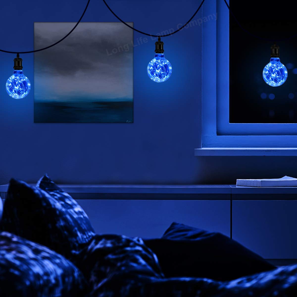 1w E27 LED Globe Decorative Light Bulb Blue G95 - Free delivery on all orders
