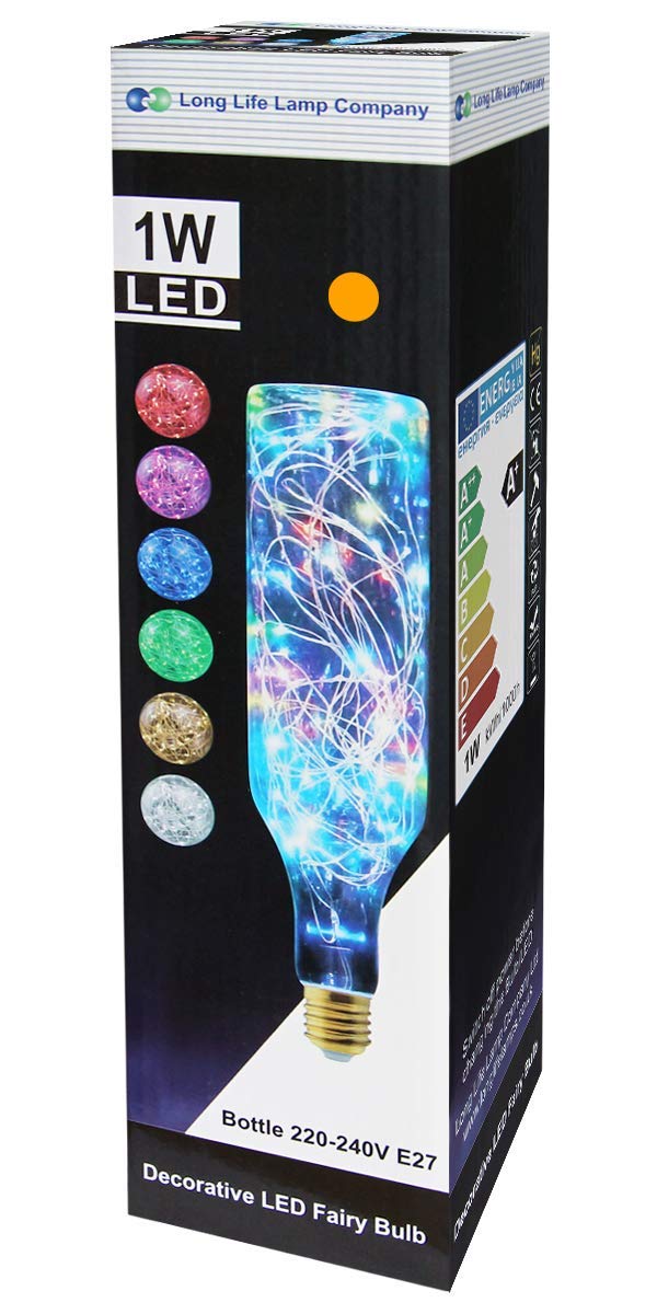 1W LED Bottle Bulb E27 Warm White Fairy Filament Decorative - Free delivery on all orders