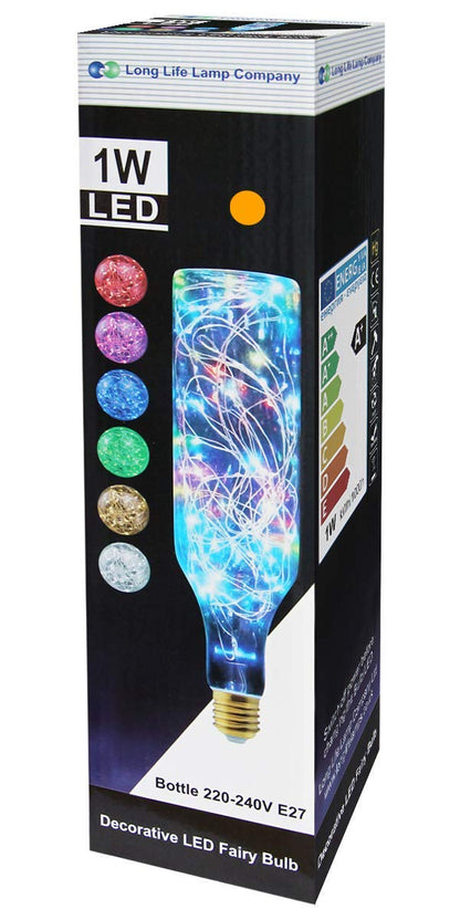 1W LED Bottle Bulb E27 Warm White Fairy Filament Decorative - Free delivery on all orders