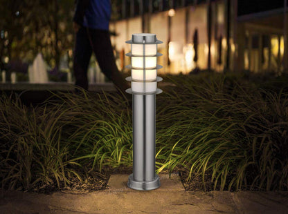 Modern Outdoor Bollard Light Stainless Steel Opaque Diffuser - Energy Light Bulbs - Free delivery on all orders