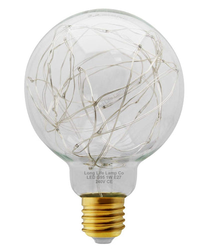 1w E27 LED Globe Decorative Light Bulb Purple G95 - Free delivery on all orders