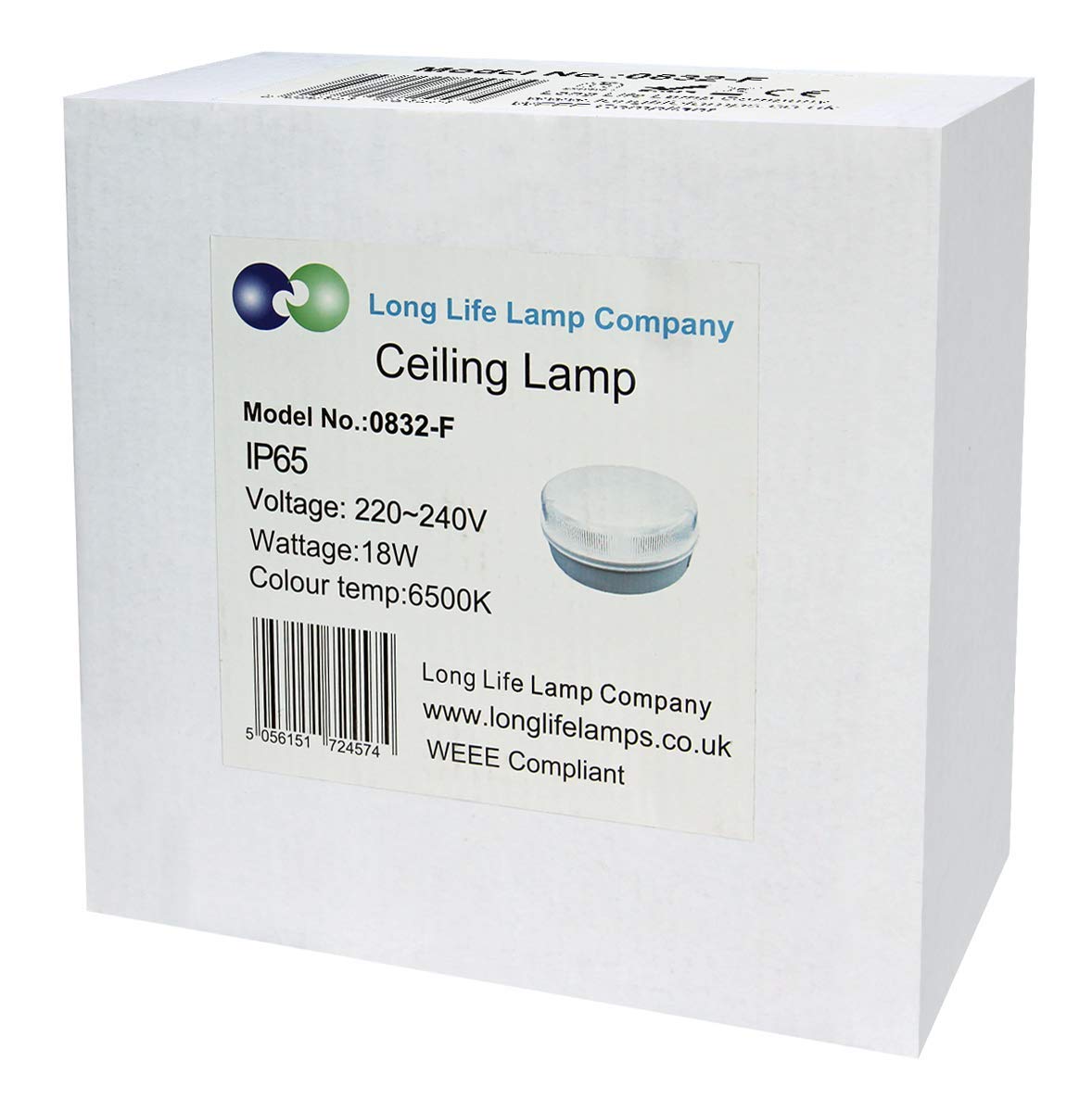 18w Round LED Flush Mount Light IP65 6500k Bright Daylight - Free delivery on all orders