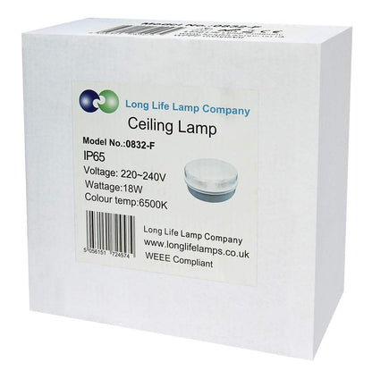 18w Round LED Flush Mount Light IP65 6500k Bright Daylight - Free delivery on all orders