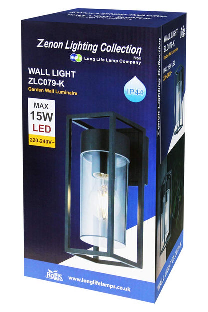 4w Outdoor Modern Rectangular Wall Lantern With Clear Diffuser - Free delivery on all orders