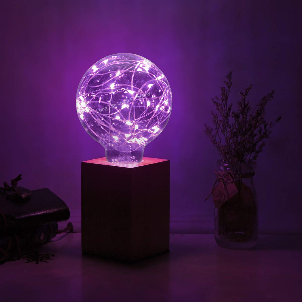 1w E27 LED Globe Decorative Light Bulb Purple G95 - Free delivery on all orders