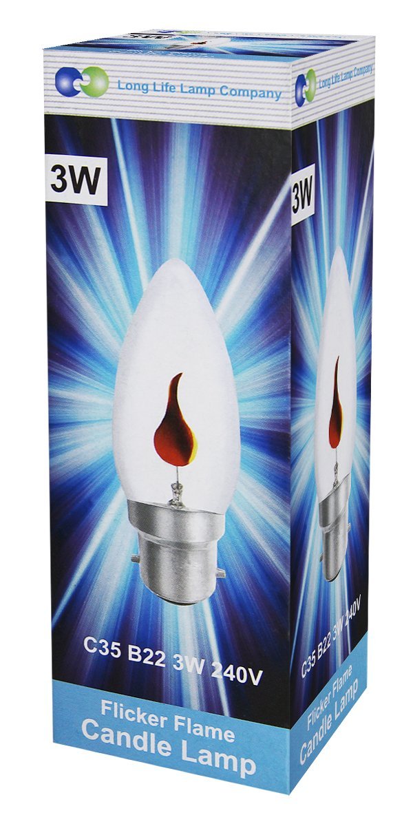 3w Flicker Flame Candle Light Bulb B22 Bayonet