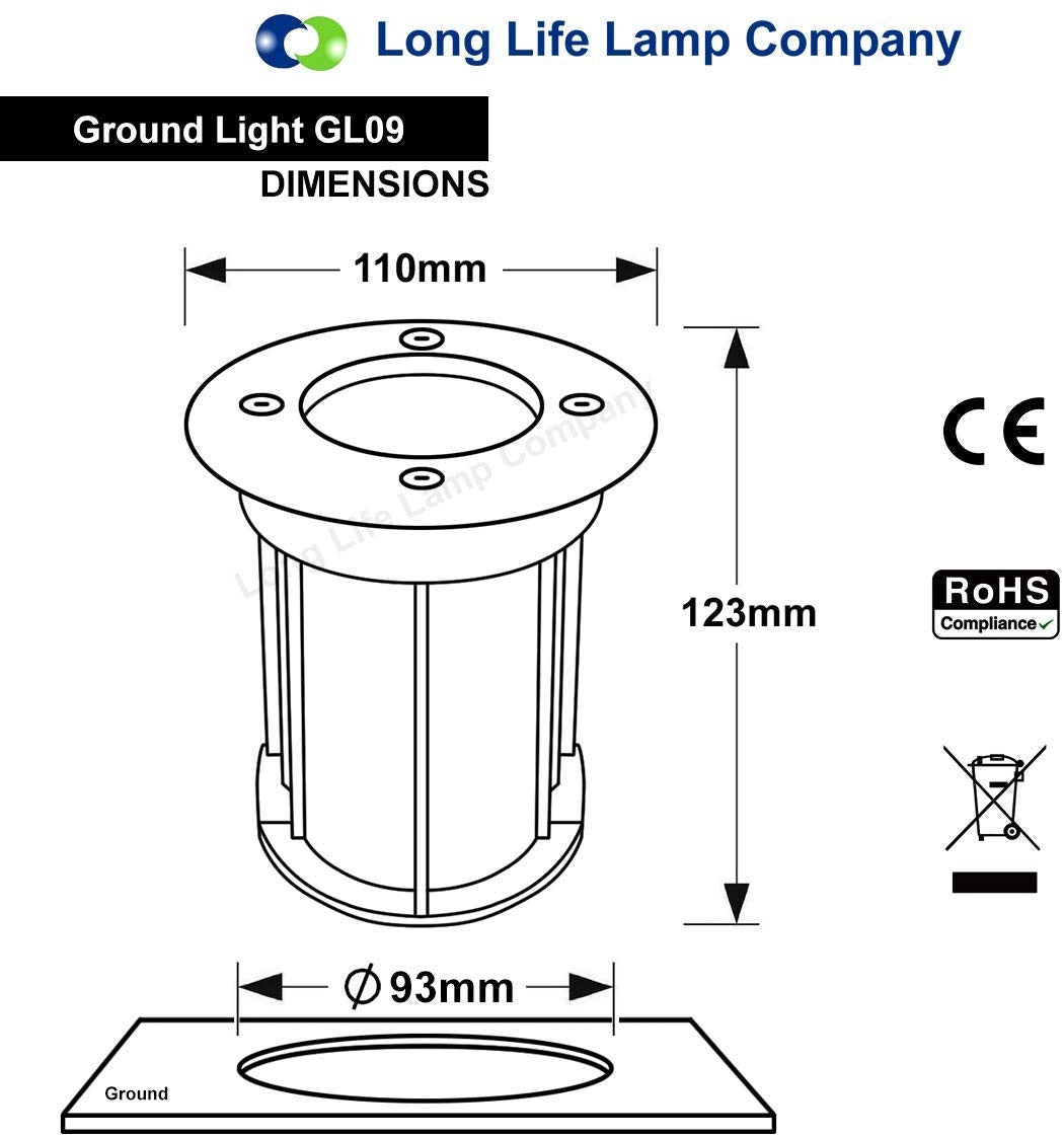 Outdoor Ground Walk Over Recessed Light Round IP67 Waterproof