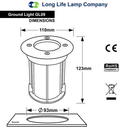 Outdoor Ground Walk Over Recessed Light Round IP67 Waterproof