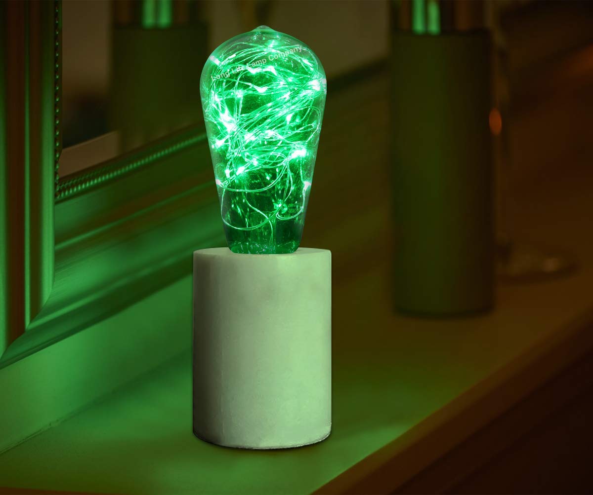 1w E27 ST58 LED Green Fairy String Filament Light Bulb - Free delivery on all orders