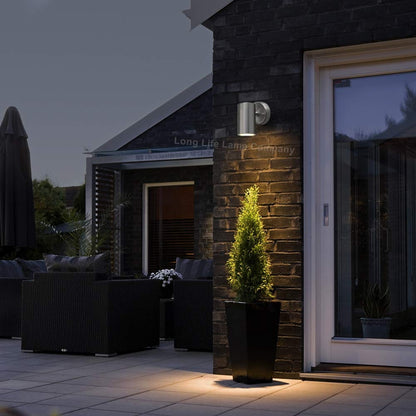 4W LED Outdoor Wall Light Warm White Stainless Steel IP44 - Free delivery on all orders