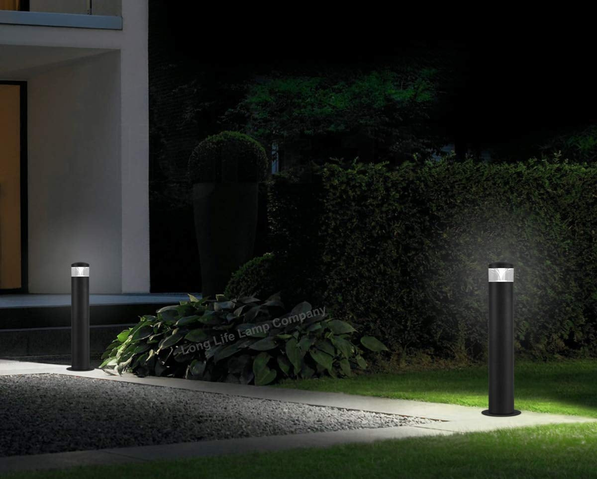 LED Black Bollard Outdoor Garden Light ZLC303K with 5w GU10 CW - Free delivery on all orders