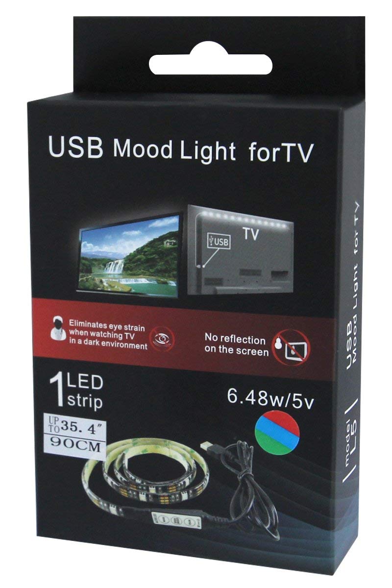 90cm RGB LED USB Strip Light Remote TV Monitor 5V 6.5W Mood - Free delivery on all orders