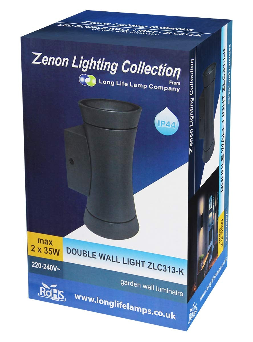 Black Outdoor Double Wall Light Cone Shape - Free delivery on all orders
