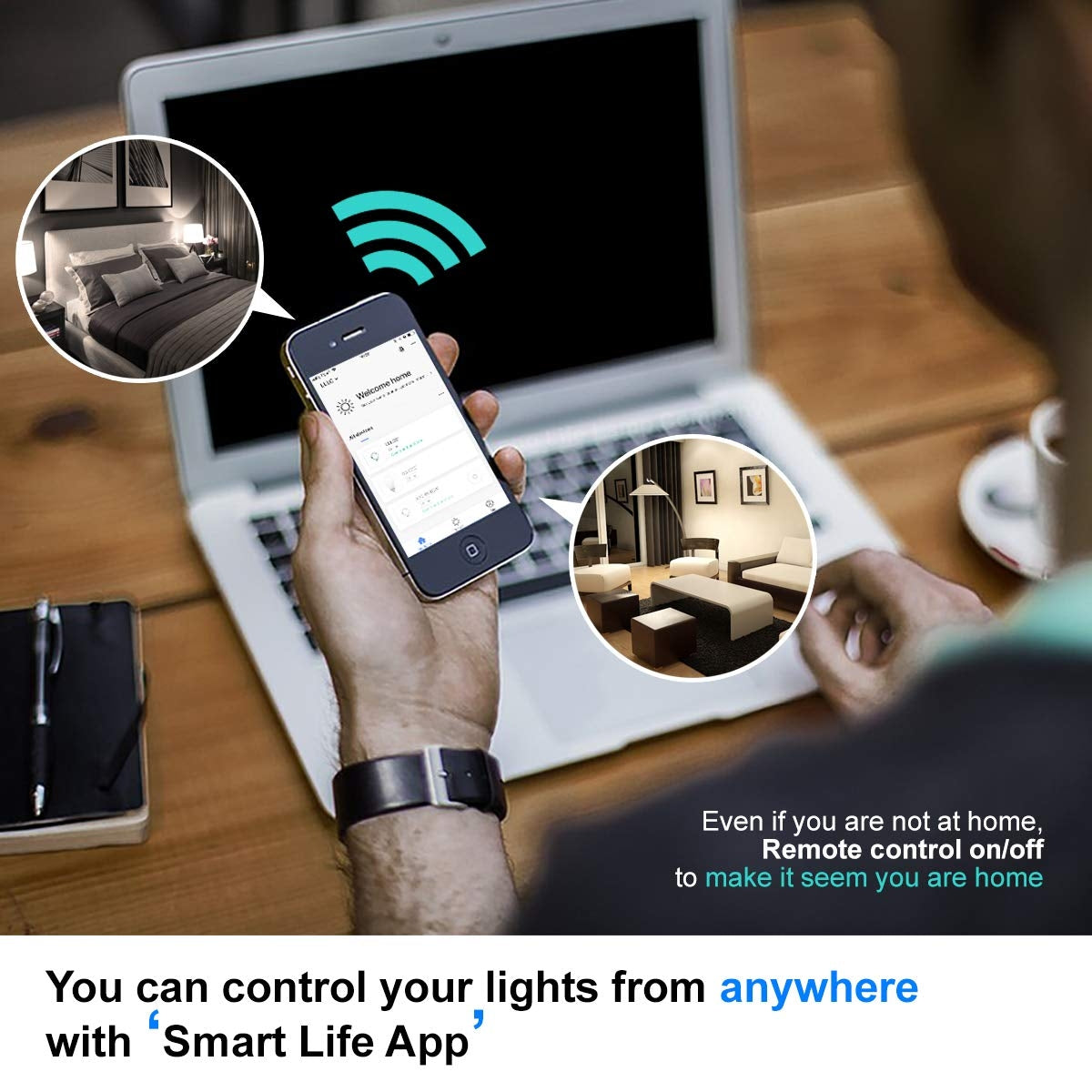 WiFi Smart Bulbs | 9W E27 LED Smart WiFi Light Bulb Colour Changing Mood Lamp