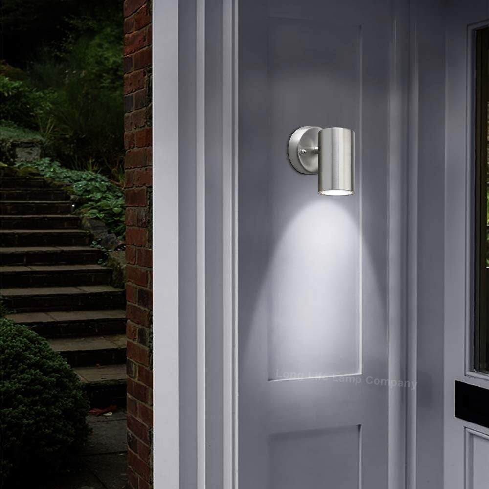 4W LED Outdoor Wall Light Cool White Stainless Steel IP44 - Free delivery on all orders