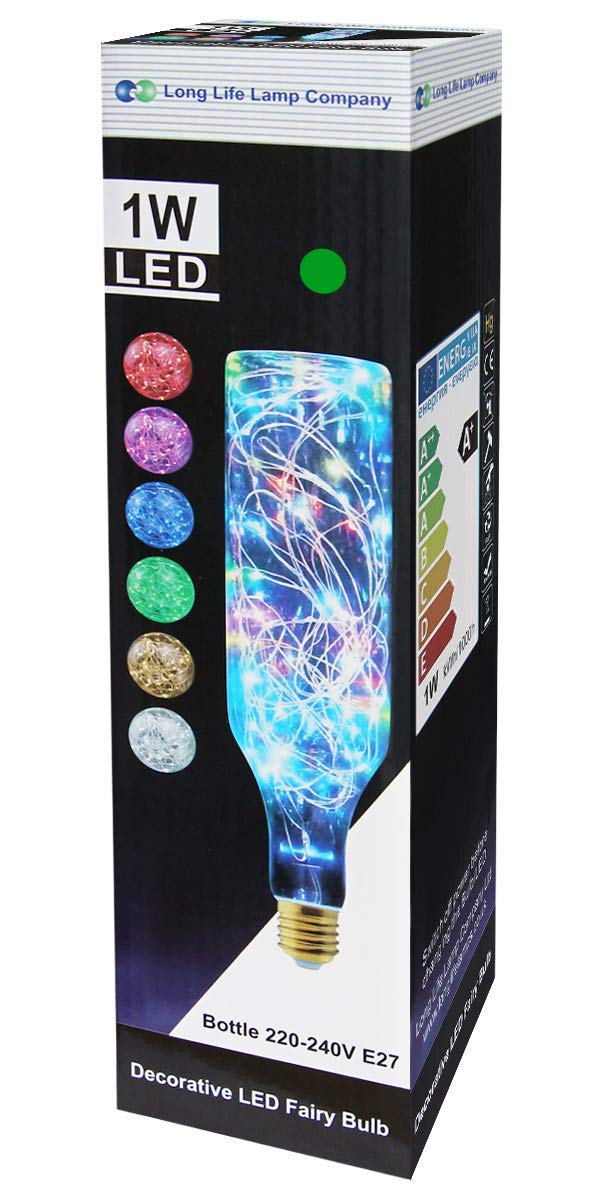 1W LED Green Bottle Fairy Bulb E27 Decorative Glass Lamp - Free delivery on all orders