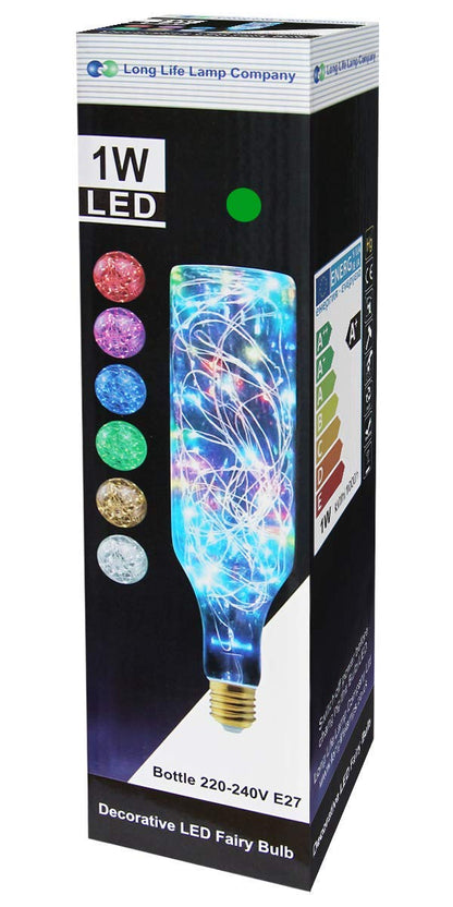 1W LED Green Bottle Fairy Bulb E27 Decorative Glass Lamp - Free delivery on all orders