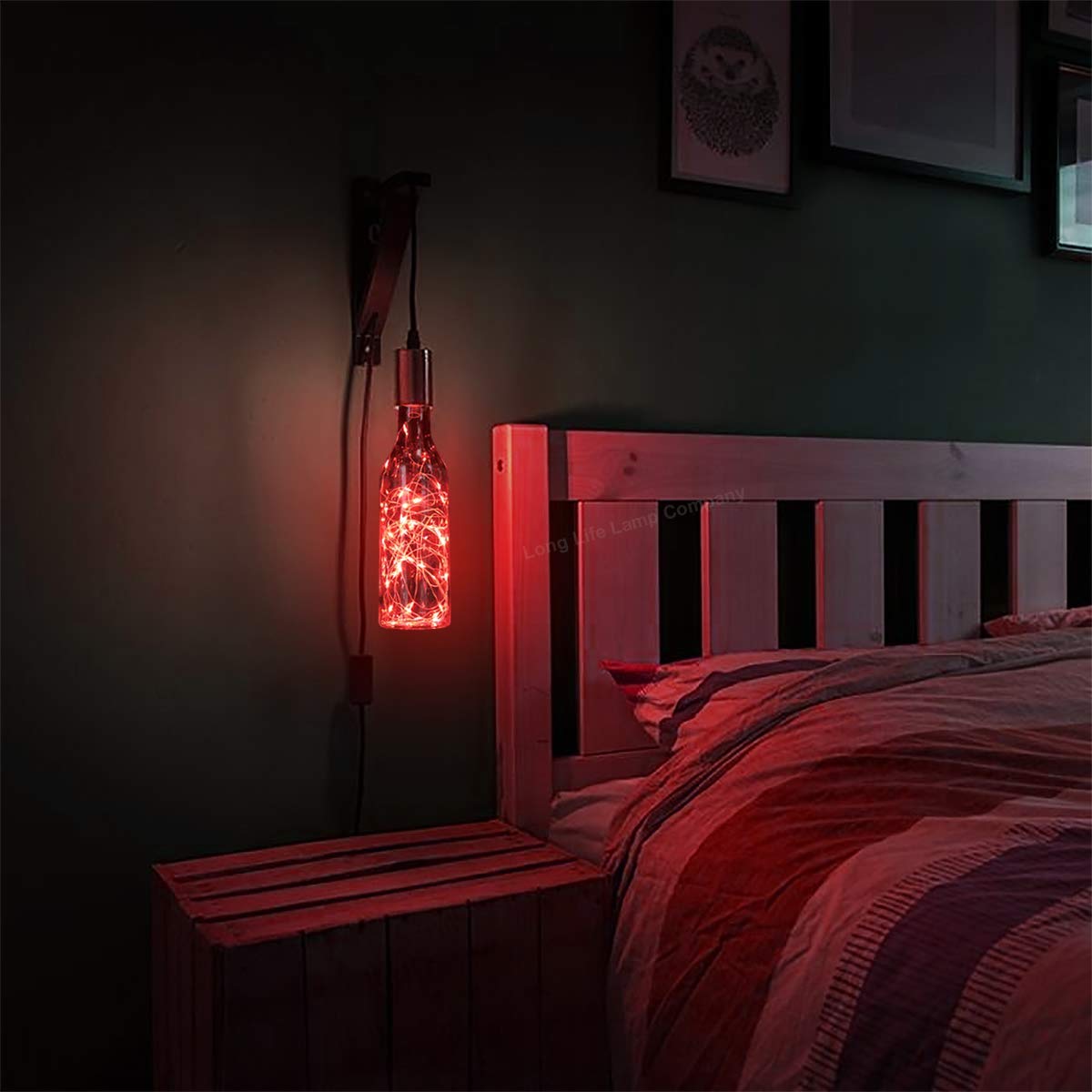 1W LED Bottle Bulb E27 Red Fairy Filament Decorative Glass - Free delivery on all orders