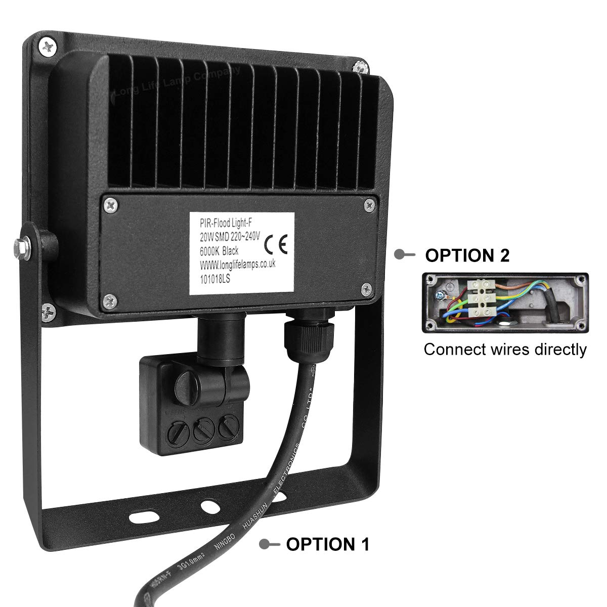 20w LED PIR Flood Light IP65 Outdoor Security Light with Motion Sensor Cool White - Free delivery on all orders