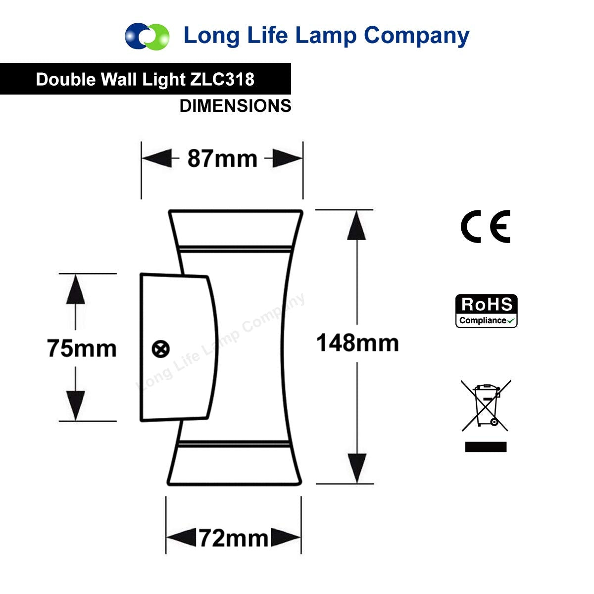 Stainless Steel Outdoor Double Wall Light